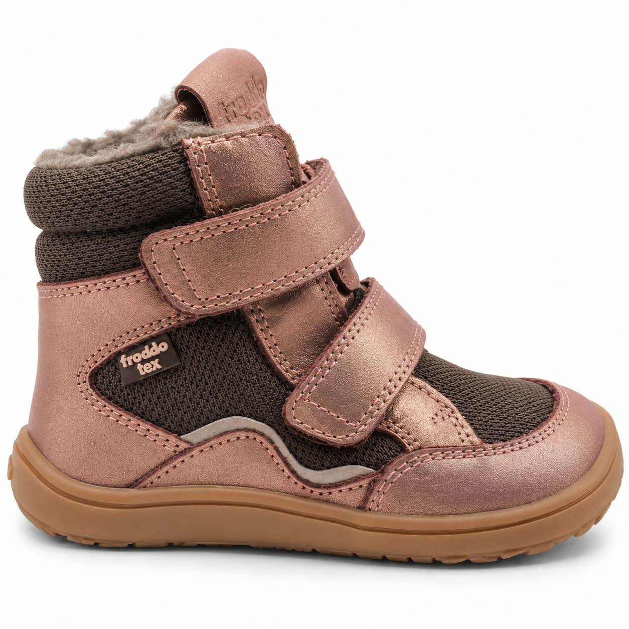 Zimní kotníková kožená barefoot na dva suché zipy- FRODDO
