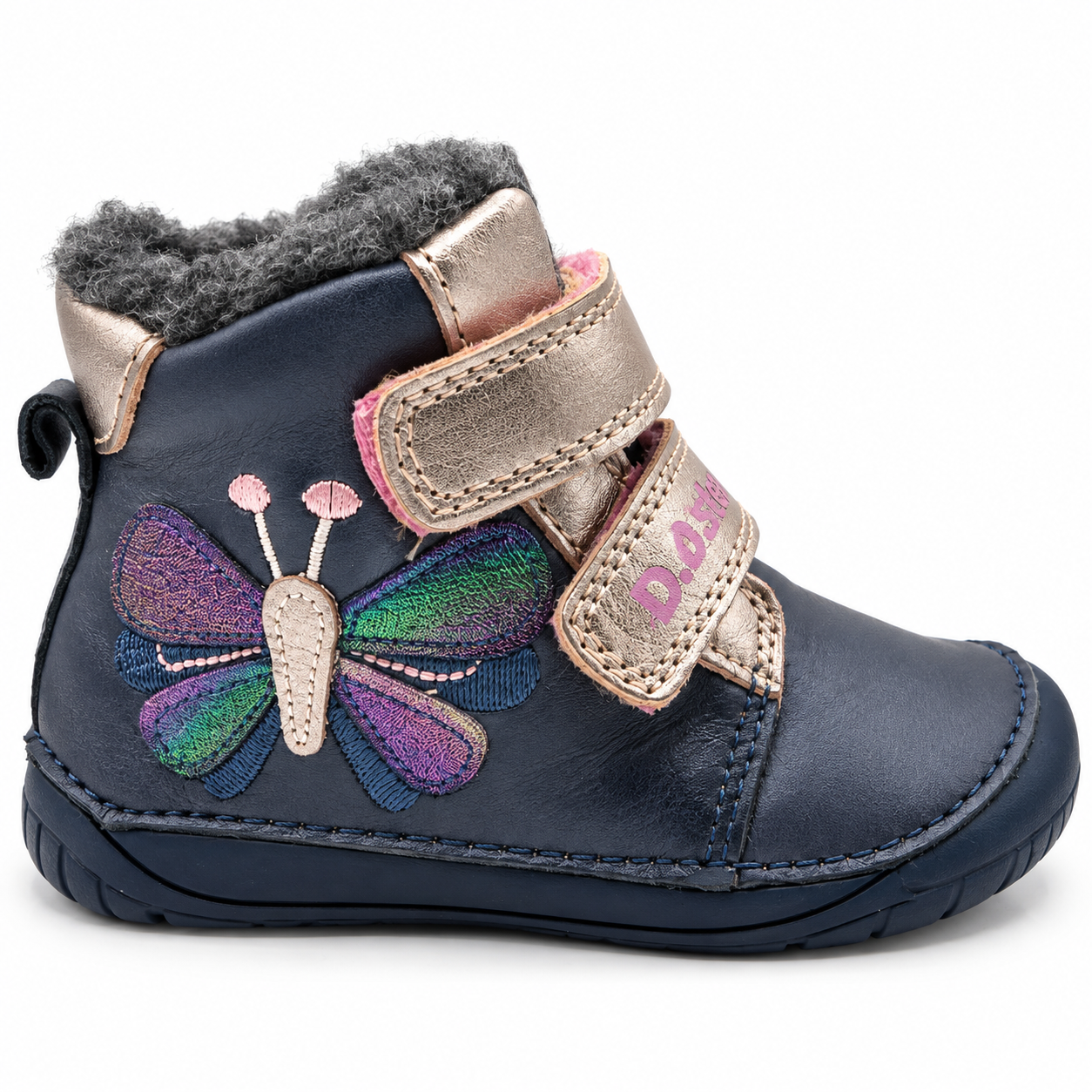 Zimní kotníková barefoot na dva suché zipy - D.D. Step