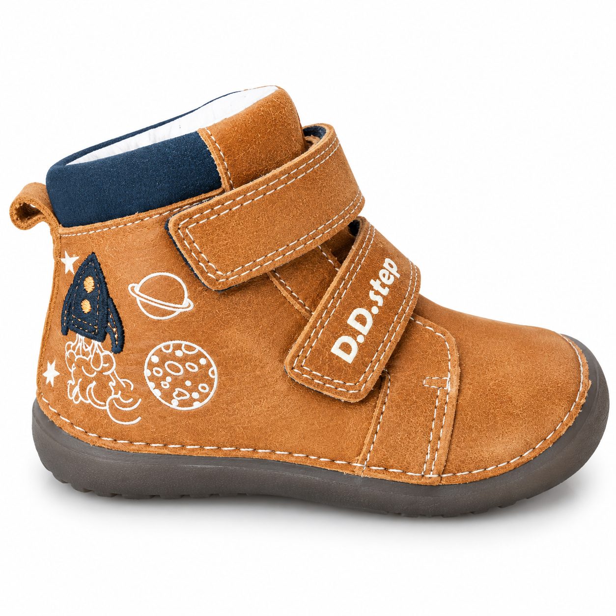 Kotníková celokožená BAREFOOT na dva suché zipy-DDstep